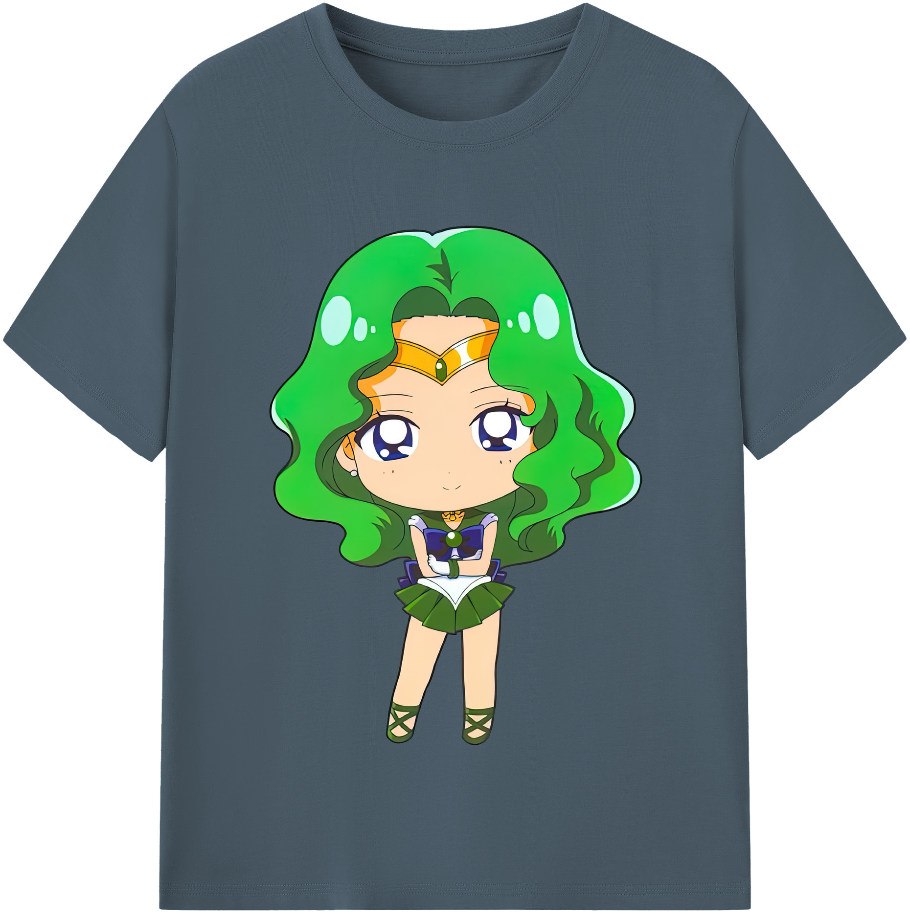 （画像用） 美少女戦士セーラームーン 海王 みちる（かいおう みちる） Sailor Moon Kaiou Michiru 綿100％半袖Tシャツ（フロントプリント）